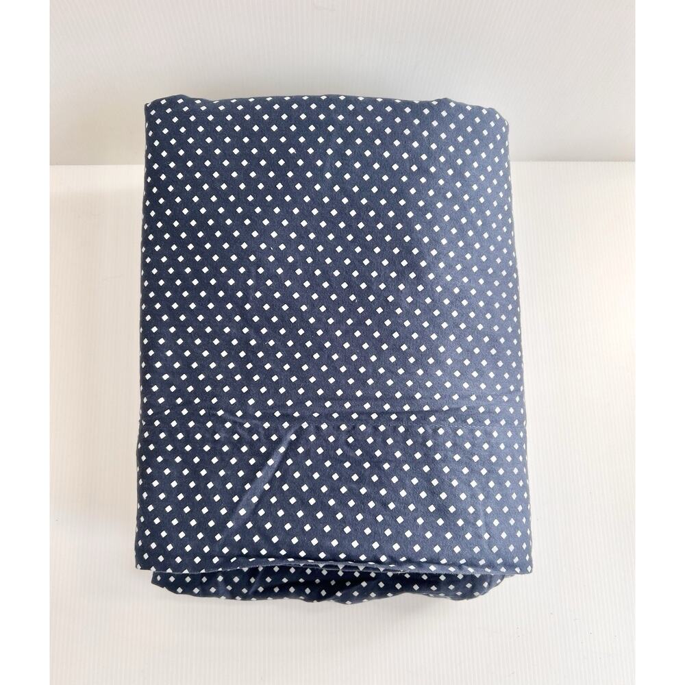 Raymond Waites Queen Flat & Fitted Sheet 100% Organic Cotton Navy Blue Geometric
